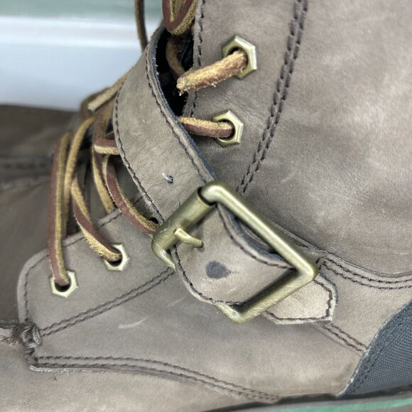 Polo Ralph Lauren Mens 10 D Ranger Boots Brown Woolton Lace Up Buckle Leather - Picture 6 of 11